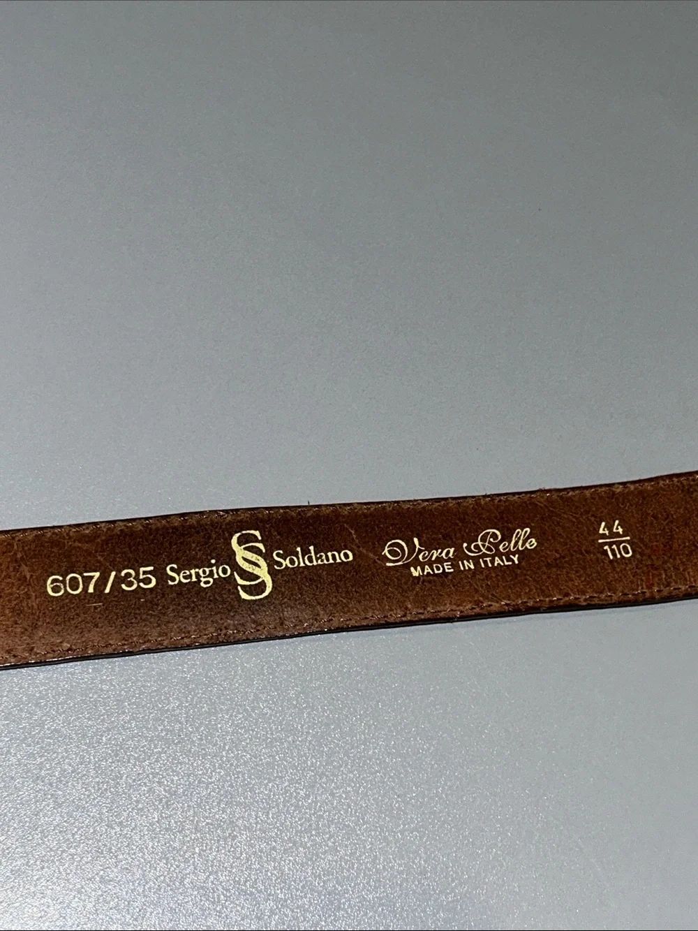 Sergio Soldano Brown Leather Belt Size 36 US Made in Italy
